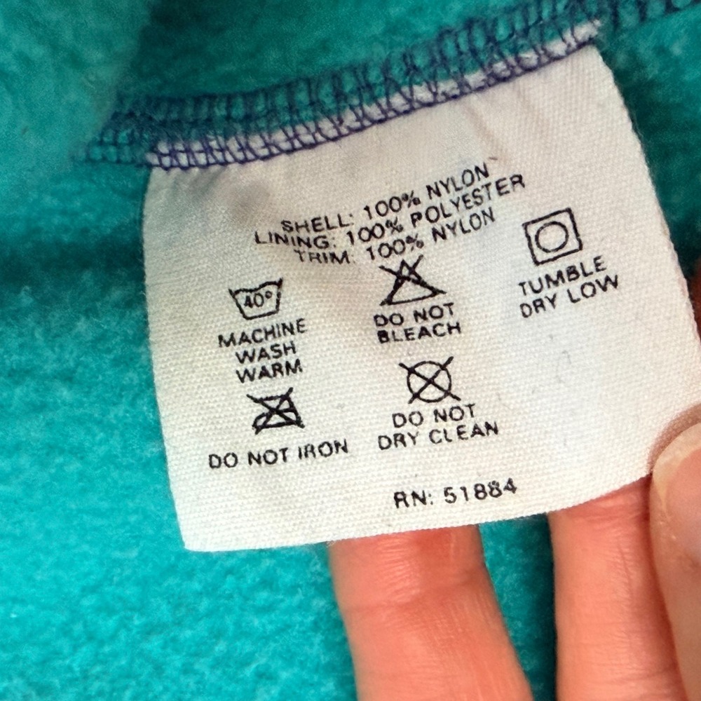 Patagonia vintage Shelled Synchilla Jacket Kids 10 Blue Teal Fleece Boys Girls - Picture 8 of 9